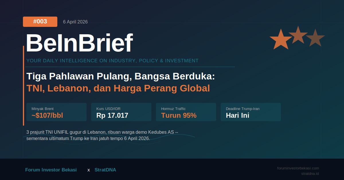 BeInBrief #003 "Tiga Pahlawan Pulang, Bangsa Berduka: TNI, Lebanon, dan Harga Perang Global"