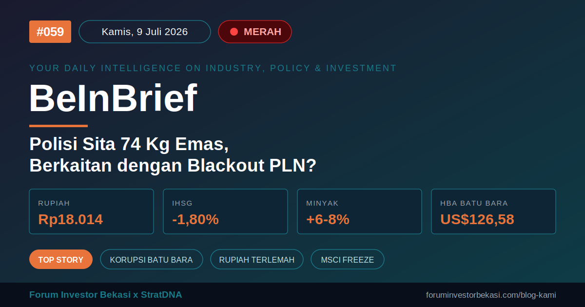 BeInBrief #059 "Polisi Sita 74 Kg Emas, Berkaitan dengan Blackout PLN?"